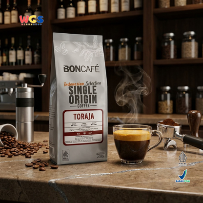 Boncafé Biji Kopi Arabika Toraja 200g - Whole Bean Single Origin Indonesia Espresso V60 French Press Manual Brew