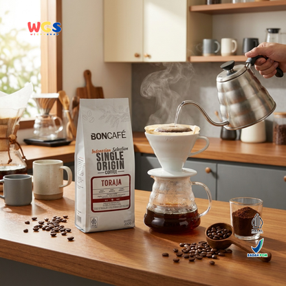 Boncafé Biji Kopi Arabika Toraja 200g - Whole Bean Single Origin Indonesia Espresso V60 French Press Manual Brew