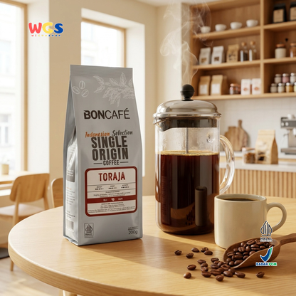Boncafé Biji Kopi Arabika Toraja 200g - Whole Bean Single Origin Indonesia Espresso V60 French Press Manual Brew