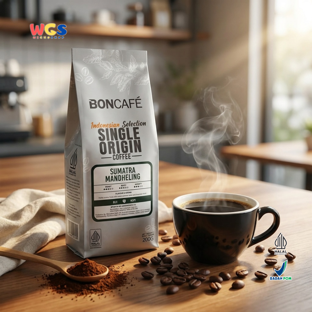 BONCAFE Sumatra Mandheling Single Origin Roasted 100% Arabica Whole Beans Coffee 200g - Coffee Beans