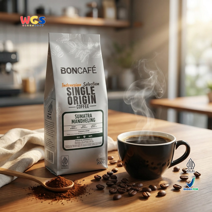 BONCAFE Sumatra Mandheling Single Origin Roasted 100% Arabica Whole Beans Coffee 200g - Coffee Beans