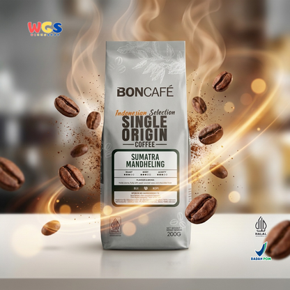 BONCAFE Sumatra Mandheling Single Origin Roasted 100% Arabica Whole Beans Coffee 200g - Coffee Beans