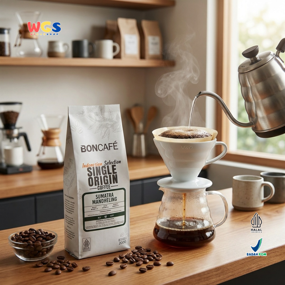 BONCAFE Sumatra Mandheling Single Origin Roasted 100% Arabica Whole Beans Coffee 200g - Coffee Beans