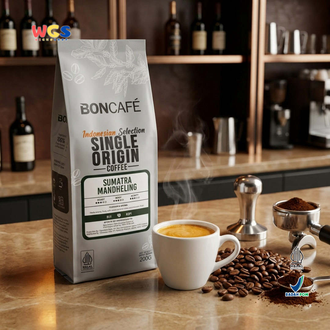 BONCAFE Sumatra Mandheling Single Origin Roasted 100% Arabica Whole Beans Coffee 200g - Coffee Beans