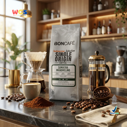 BONCAFE Sumatra Mandheling Single Origin Roasted 100% Arabica Whole Beans Coffee 200g - Coffee Beans