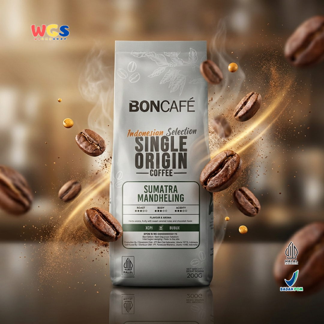 BONCAFE Sumatra Mandheling Single Origin Roasted 100% Arabica Ground Coffee 200g - Ground Coffee