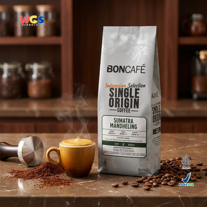 BONCAFE Sumatra Mandheling Single Origin Roasted 100% Arabica Ground Coffee 200g - Ground Coffee