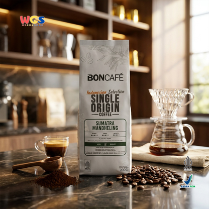BONCAFE Sumatra Mandheling Single Origin Roasted 100% Arabica Ground Coffee 200g - Ground Coffee