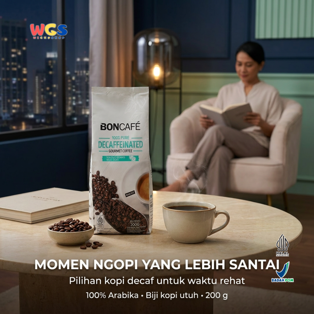 Boncafe Kopi Arabika Decaf 200g - Biji Kopi Utuh Whole Beans