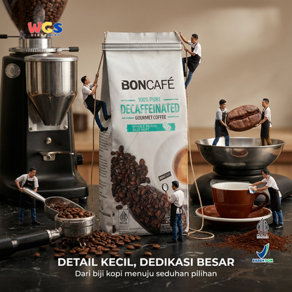 Boncafe Kopi Arabika Decaf 200g - Biji Kopi Utuh Whole Beans