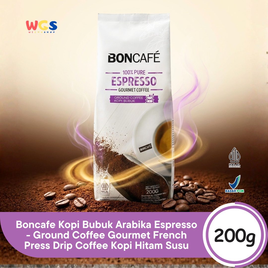 BONCAFE Espresso 100% Pure Gourmet Arabica Ground Coffee 200g - Ground Coffee