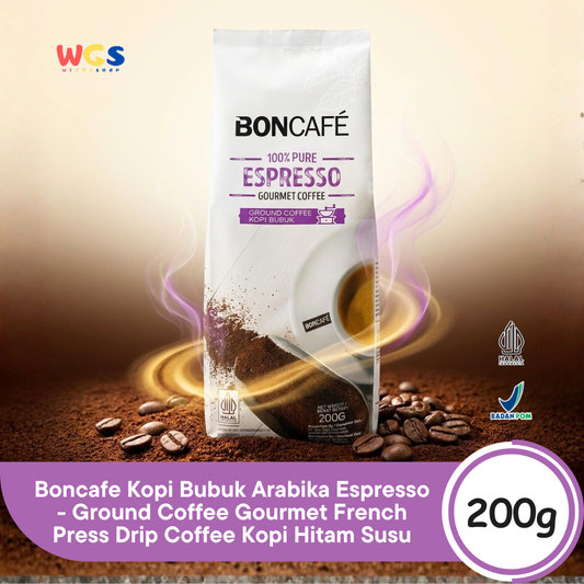Boncafe Kopi Bubuk Arabika Espresso 200g - Ground Coffee Gourmet French Press Drip Coffee Kopi Hitam Susu