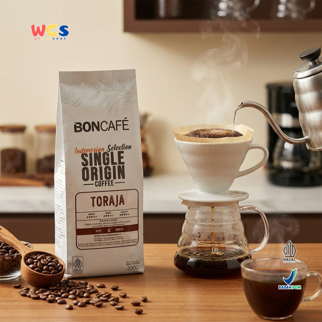 Boncafé Kopi Bubuk Arabika Toraja 200g - Ground Coffee Single Origin Indonesia V60 French Press Kopi Hitam