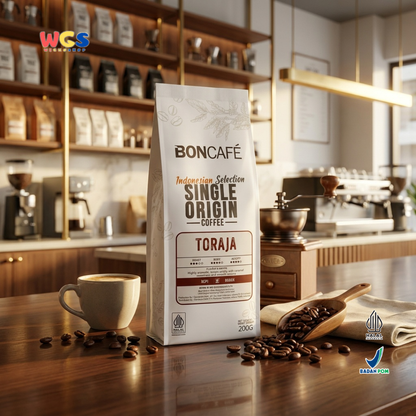 Boncafé Kopi Bubuk Arabika Toraja 200g - Ground Coffee Single Origin Indonesia V60 French Press Kopi Hitam