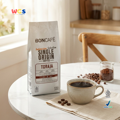 Boncafé Kopi Bubuk Arabika Toraja 200g - Ground Coffee Single Origin Indonesia V60 French Press Kopi Hitam