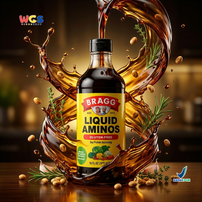 Bragg Liquid Aminos Gluten-Free 473ml – Non-GMO Soy Sauce, a Healthy Soy Sauce Substitute