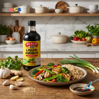 Bragg Liquid Aminos Gluten-Free 473ml – Non-GMO Soy Sauce, a Healthy Soy Sauce Substitute