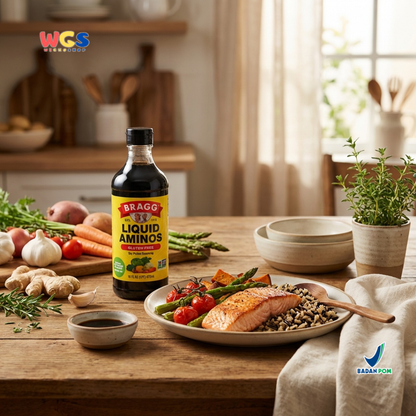 Bragg Liquid Aminos Gluten-Free 473ml – Non-GMO Soy Sauce, a Healthy Soy Sauce Substitute