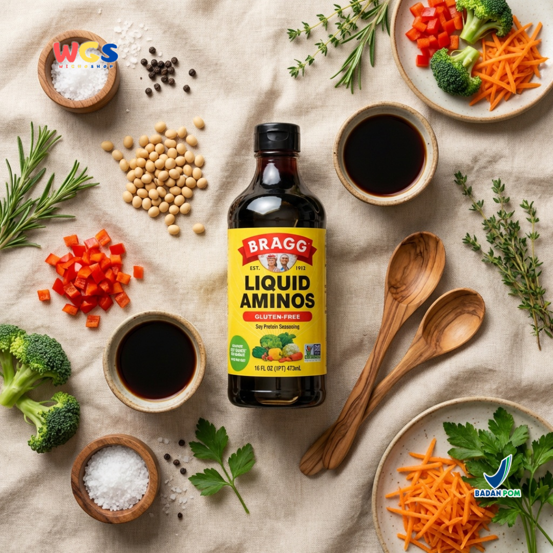 Bragg Liquid Aminos Gluten-Free 473ml – Non-GMO Soy Sauce, a Healthy Soy Sauce Substitute
