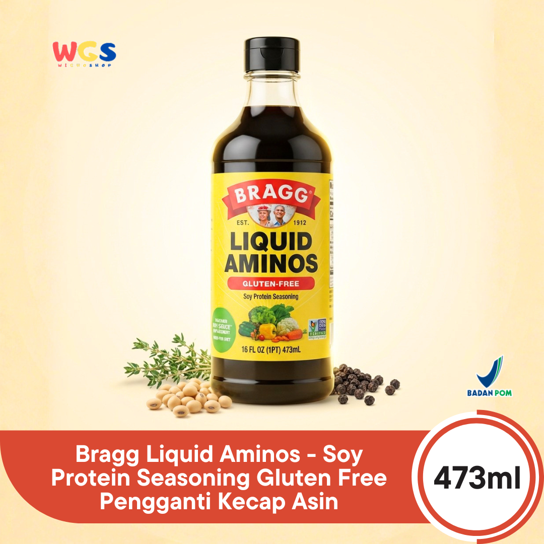 Bragg Liquid Aminos Gluten-Free 473ml – Non-GMO Soy Sauce, a Healthy Soy Sauce Substitute