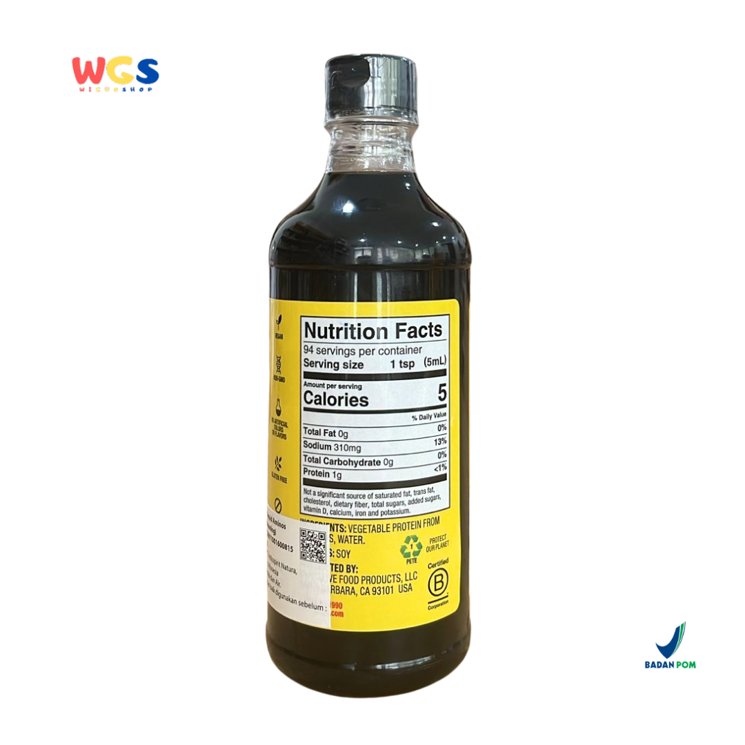 Bragg Liquid Aminos Gluten-Free 473ml – Saus Kedelai Non-GMO Pengganti Kecap Sehat