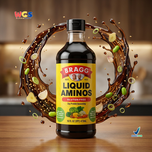 Bragg Liquid Aminos Gluten Free 473ml - Pengganti Kecap Asin Saus Kedelai Bumbu Serbaguna Tumis Marinasi