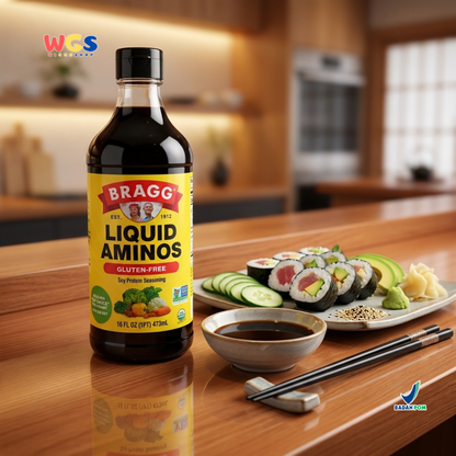 Bragg Liquid Aminos Gluten-Free 473ml – Non-GMO Soy Sauce, a Healthy Soy Sauce Substitute