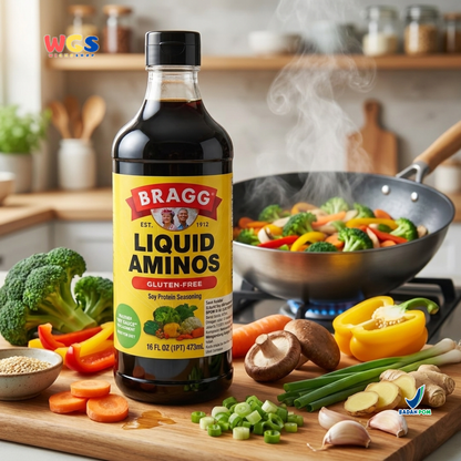Bragg Liquid Aminos Gluten-Free 473ml – Non-GMO Soy Sauce, a Healthy Soy Sauce Substitute