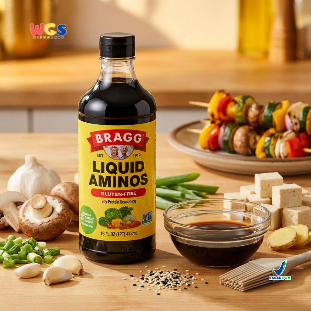 Bragg Liquid Aminos Gluten-Free 473ml – Non-GMO Soy Sauce, a Healthy Soy Sauce Substitute