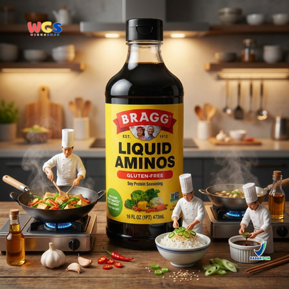 Bragg Liquid Aminos Gluten-Free 473ml – Non-GMO Soy Sauce, a Healthy Soy Sauce Substitute