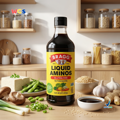 Bragg Liquid Aminos Gluten-Free 473ml – Non-GMO Soy Sauce, a Healthy Soy Sauce Substitute