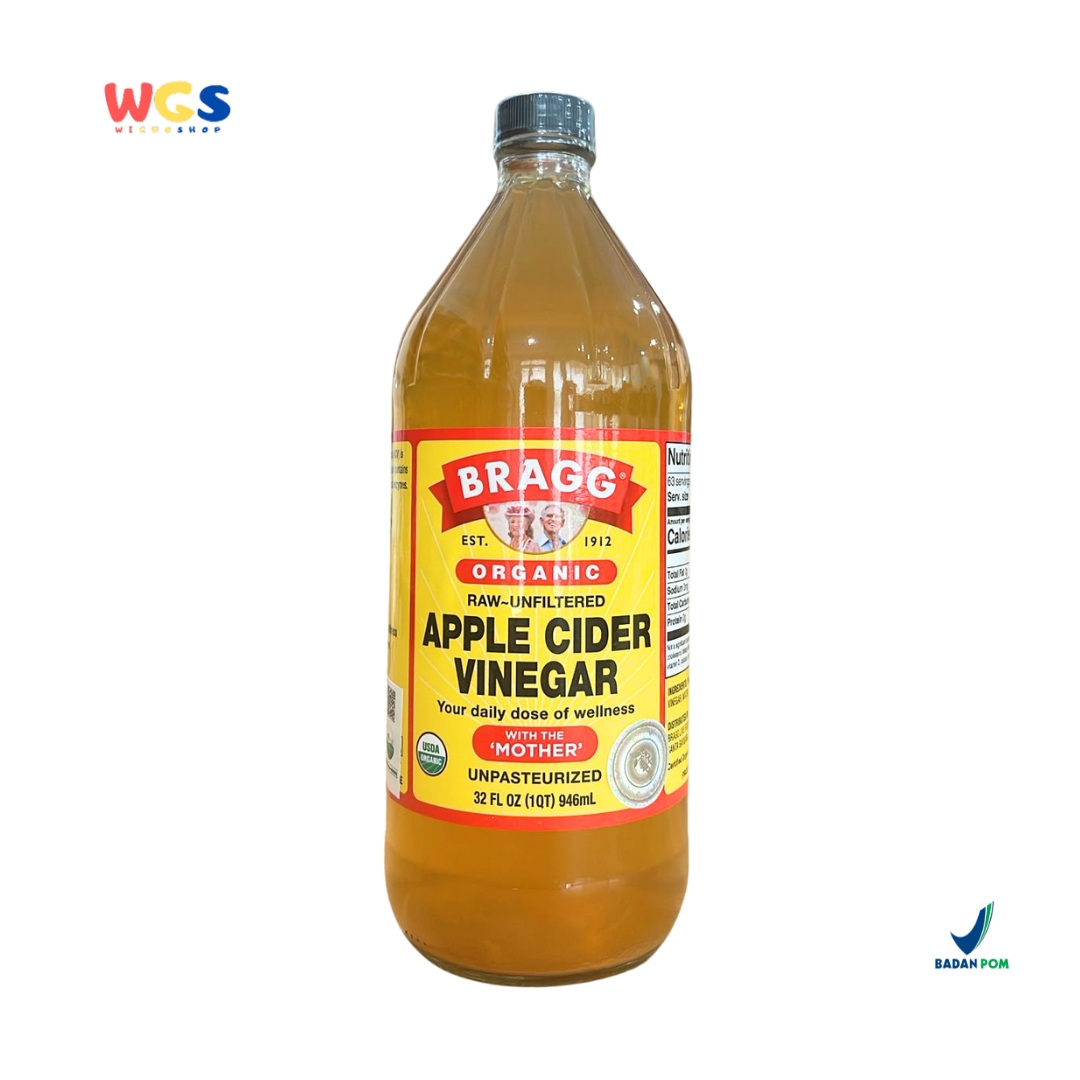 Bragg Organic Raw-Unfiltered Apple Cider Vinegar With the ‘Mother’ 946ml – Cuka Apel Organik