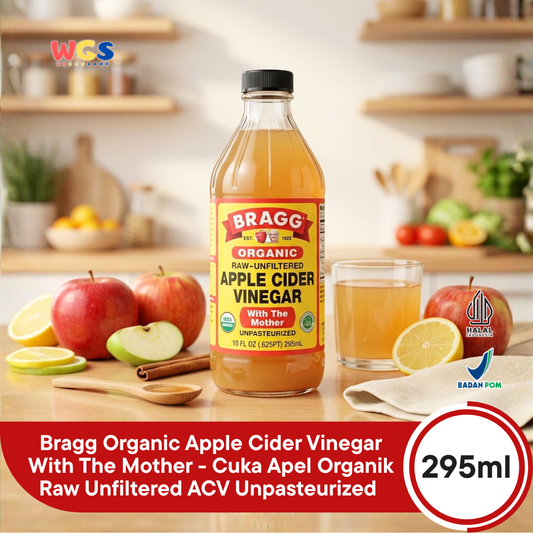 Bragg Organic Apple Cider Vinegar 295ml - Cuka Apel Organik Raw Unfiltered With The Mother