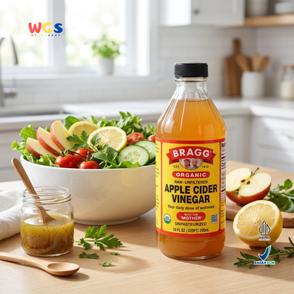 Bragg Organic Apple Cider Vinegar 295ml - Cuka Apel Organik Raw Unfiltered With The Mother