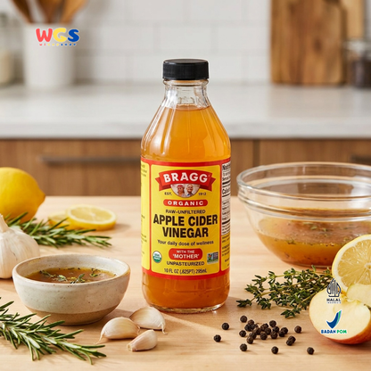 Bragg Organic Apple Cider Vinegar 295ml - Cuka Apel Organik Raw Unfiltered With The Mother