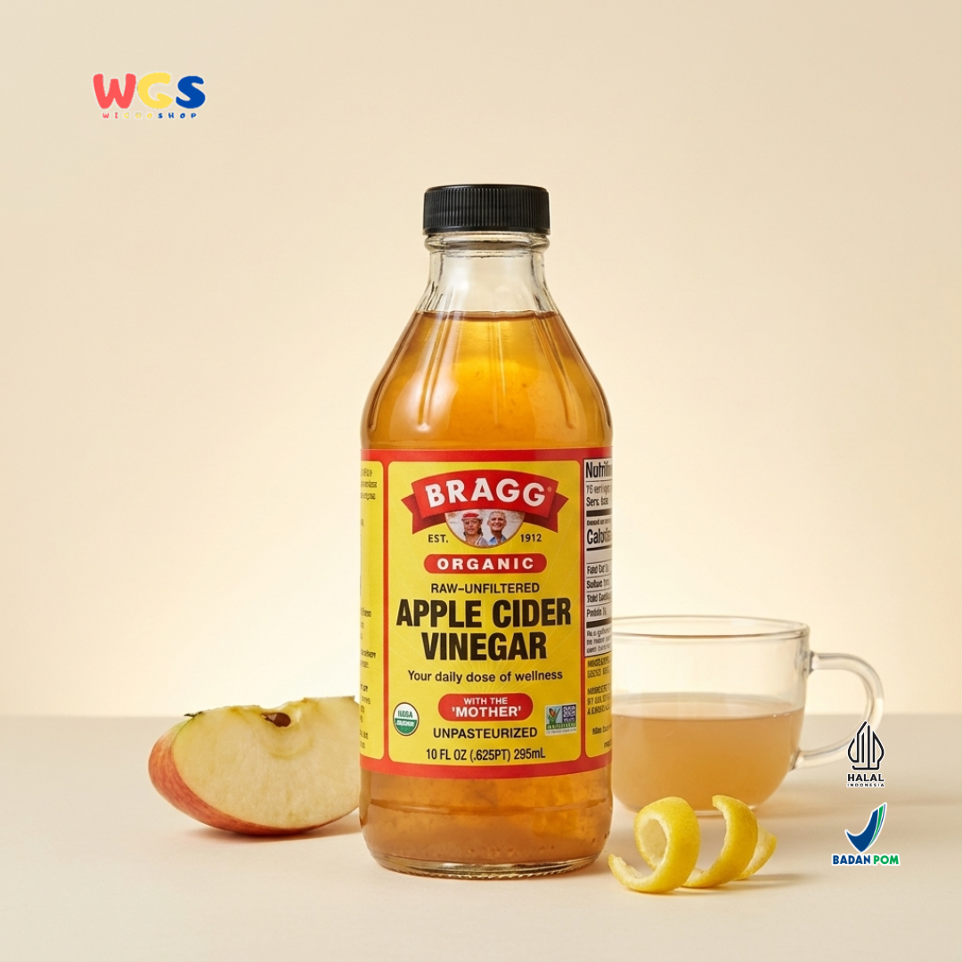Bragg Organic Apple Cider Vinegar 295ml - Cuka Apel Organik Raw Unfiltered With The Mother