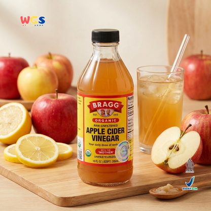Bragg Organic Apple Cider Vinegar 295ml - Cuka Apel Organik Raw Unfiltered With The Mother