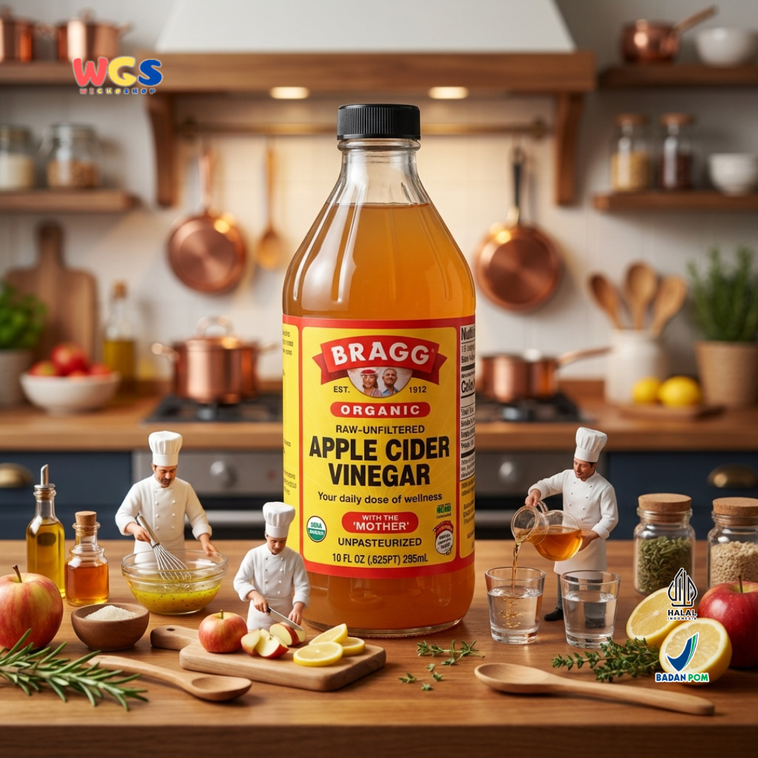 Bragg Organic Apple Cider Vinegar 295ml - Cuka Apel Organik Raw Unfiltered With The Mother