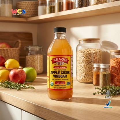 Bragg Organic Apple Cider Vinegar 295ml - Cuka Apel Organik Raw Unfiltered With The Mother