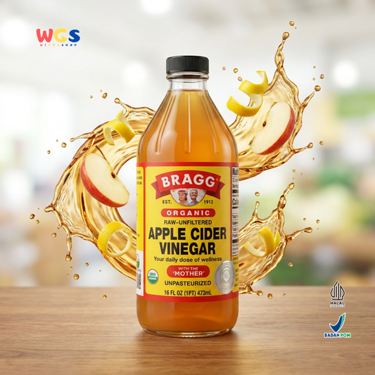 Bragg Organic Apple Cider Vinegar With The Mother 473ml - Cuka Apel Organik Raw Unfiltered ACV Unpasteurized