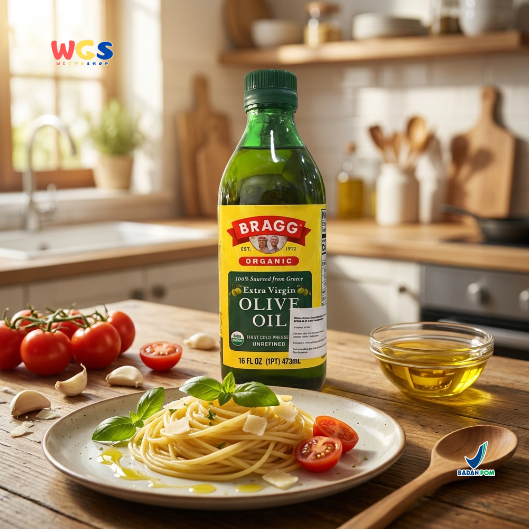 Bragg Organic Extra Virgin Olive Oil 473ml – First Cold Pressed Organic Olive Oil