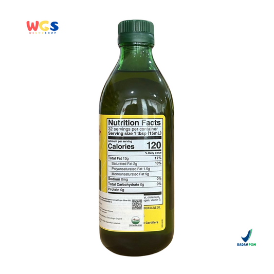 Bragg Organic Extra Virgin Olive Oil 473ml – Minyak Zaitun Organik First Cold Pressed
