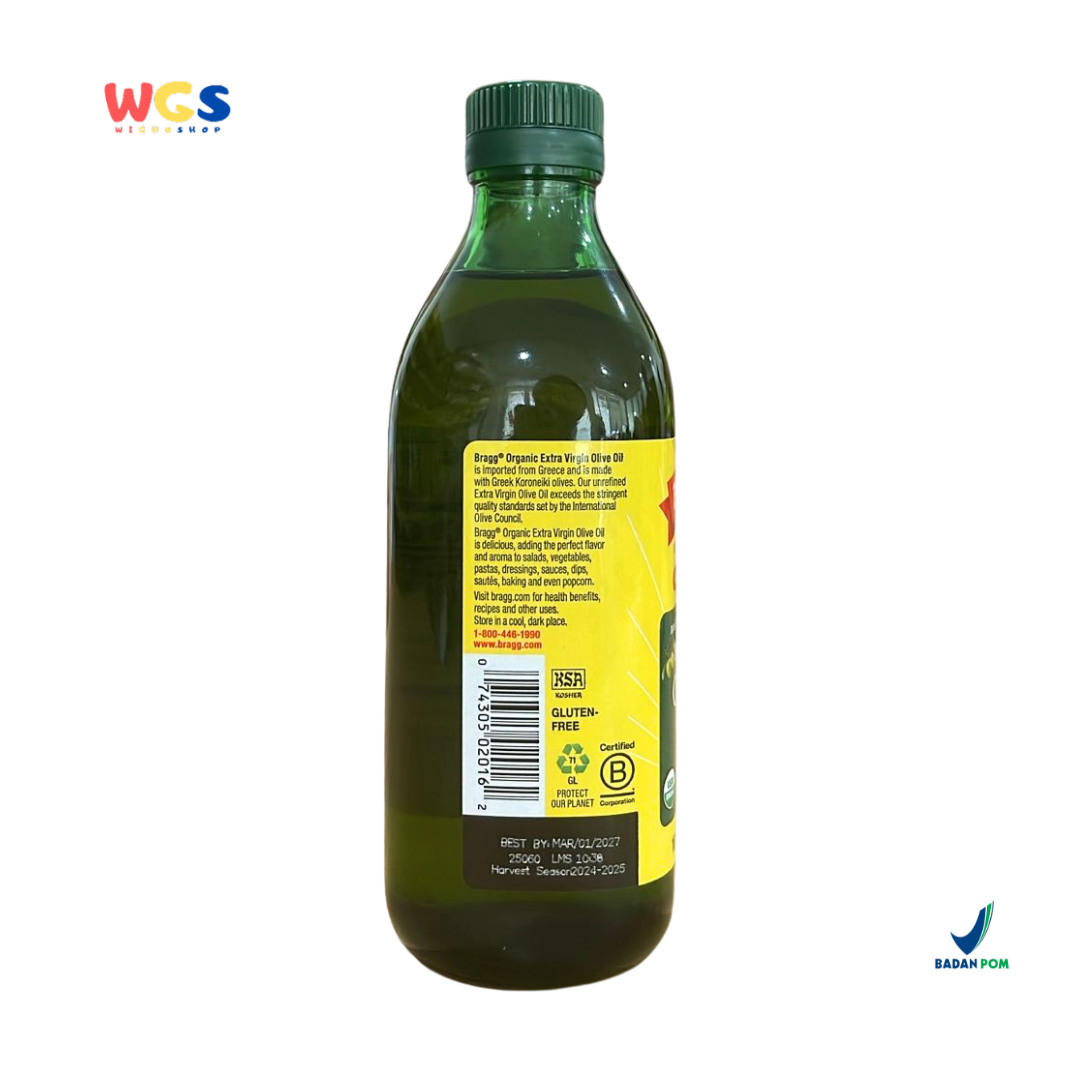 Bragg Organic Extra Virgin Olive Oil 473ml – Minyak Zaitun Organik First Cold Pressed