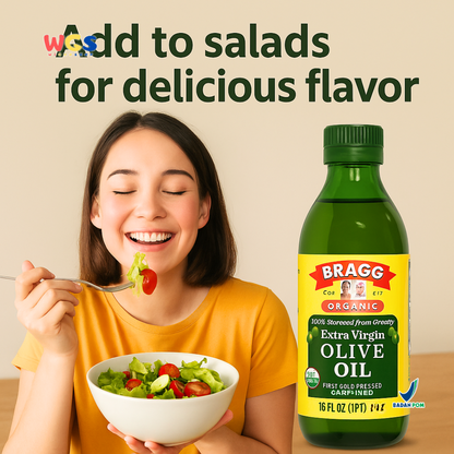 Bragg Organic Extra Virgin Olive Oil 473ml – Minyak Zaitun Organik First Cold Pressed