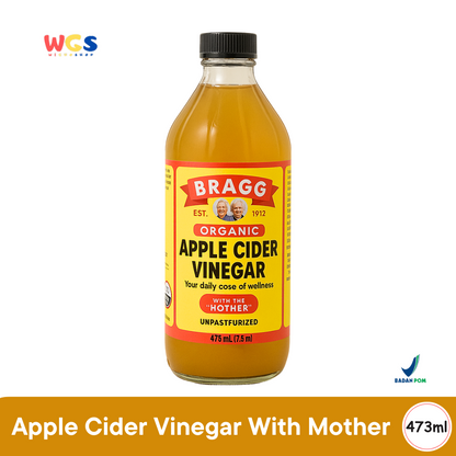 Bragg Organic Raw-Unfiltered Apple Cider Vinegar With the ‘Mother’ 473ml – Cuka Apel Organik