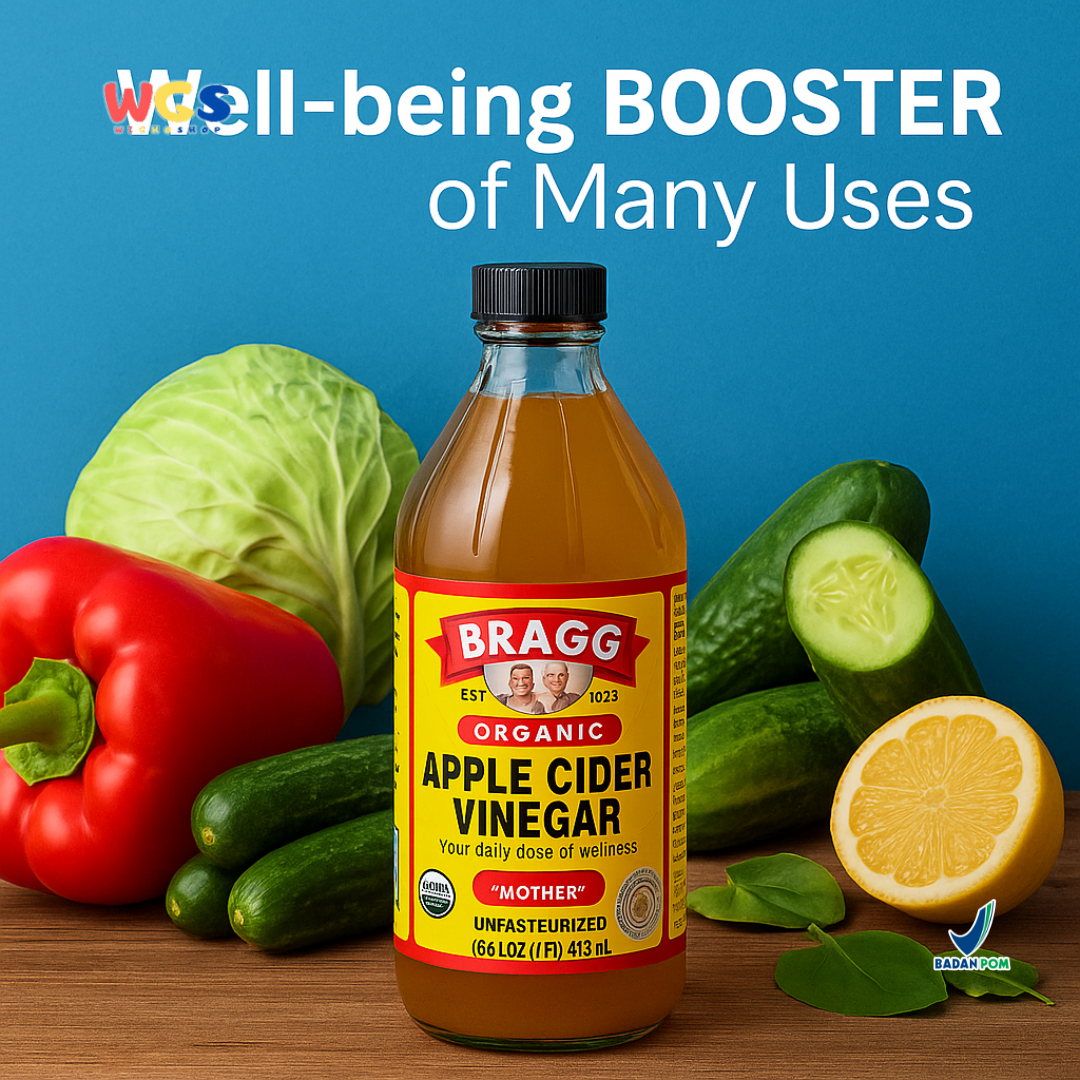 Bragg Organic Raw-Unfiltered Apple Cider Vinegar With the ‘Mother’ 473ml – Cuka Apel Organik