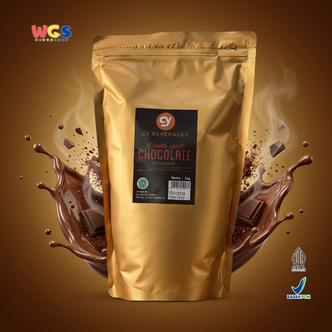 CY Beverages 3 in 1 Double Hot Chocolate 1kg - Bubuk Cokelat untuk Hot Chocolate, Ice Chocolate & Cafe