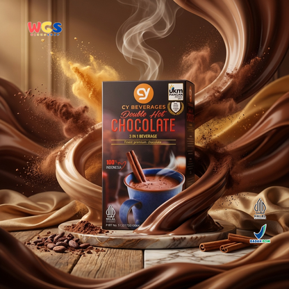 CY Beverages Double Hot Chocolate 3in1 320g (8 Sachet x 40g) – Minuman Coklat Panas Premium Instan