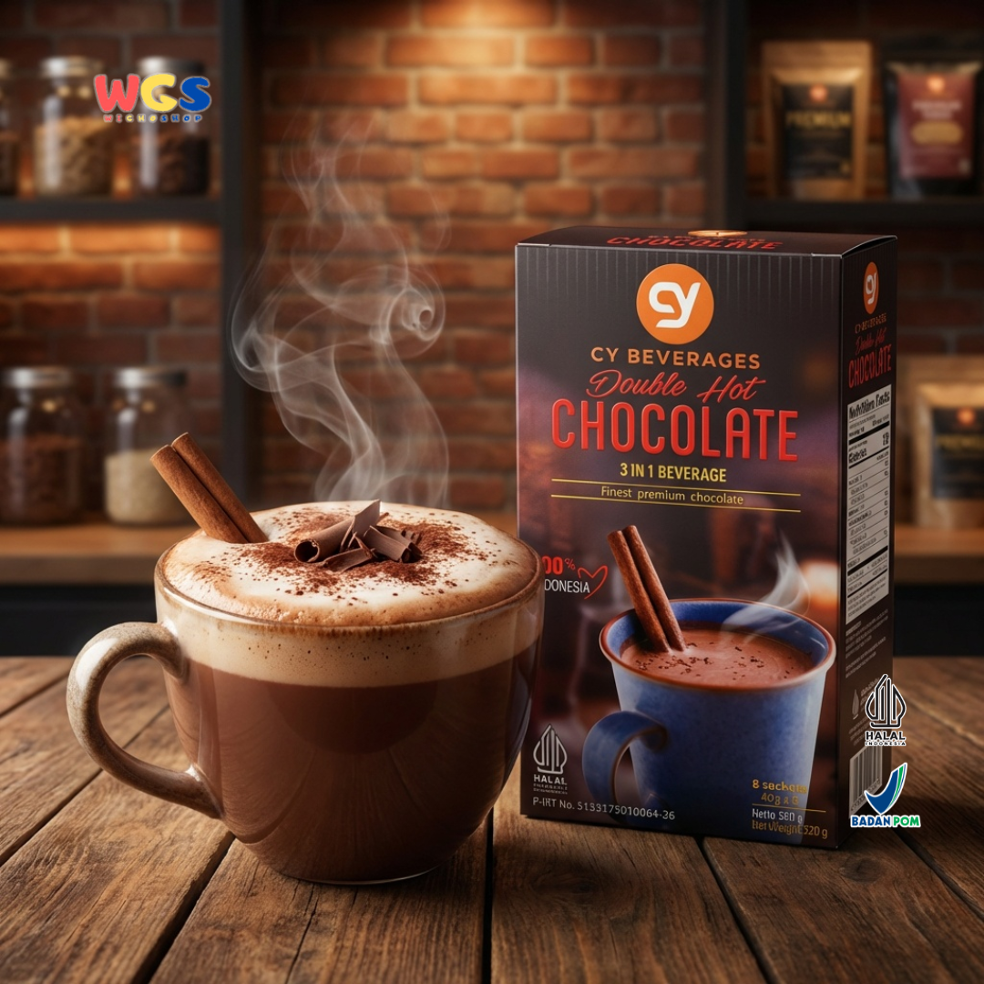 CY Beverages Double Hot Chocolate 3in1 320g (8 Sachet x 40g) – Minuman Coklat Panas Premium Instan