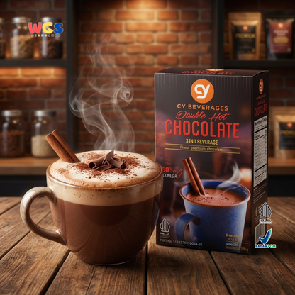 CY Beverages Double Hot Chocolate 3in1 320g (8 Sachet x 40g) – Minuman Coklat Panas Premium Instan